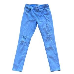 LEVIS 721 High Rise Skinny Jean Womens Sz 31 Distressed Light Wash Classic